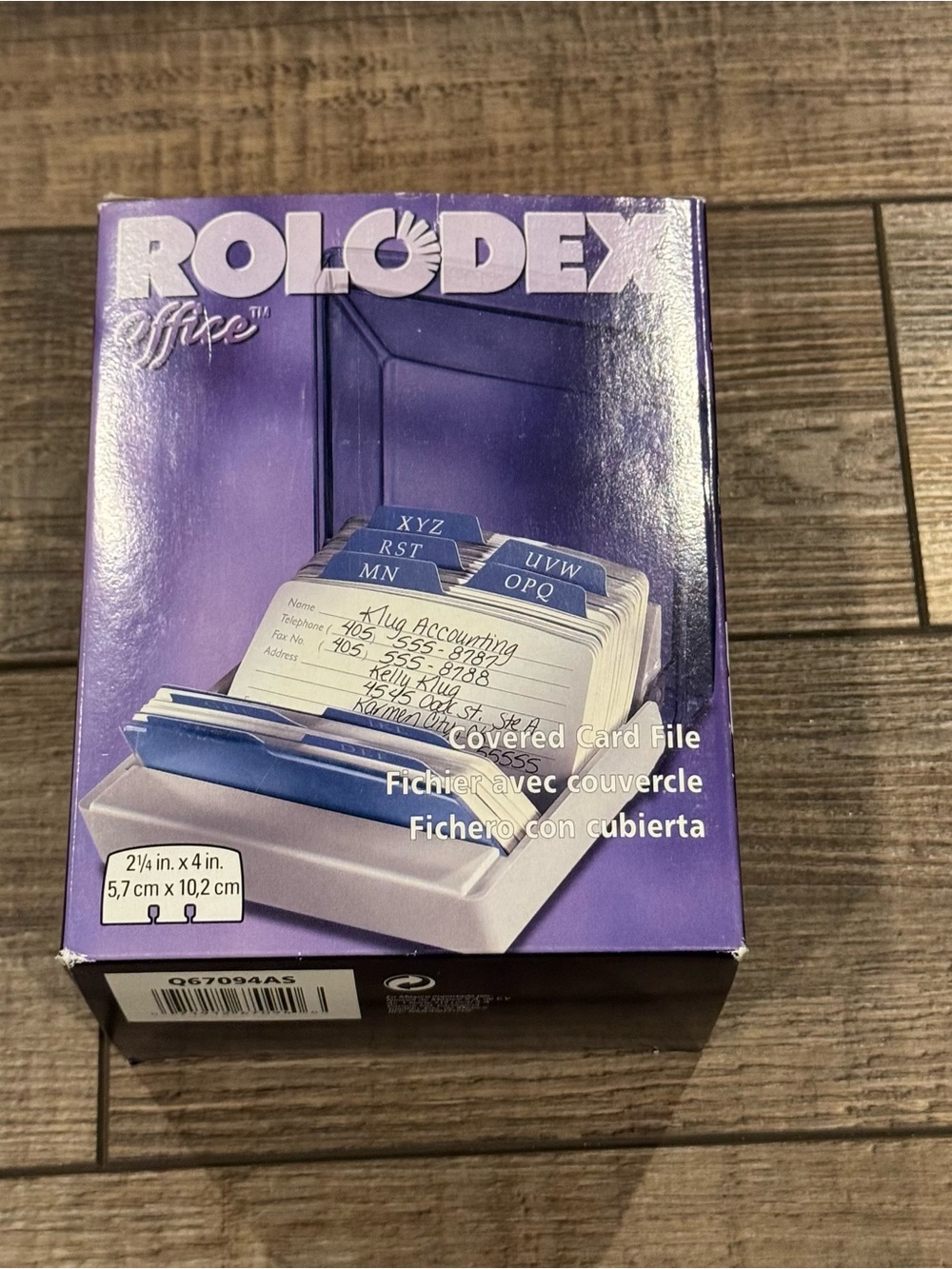 New ROLODEX Covered Card File Q67094AS Platinum with 250 lined cards & ABC Tabs